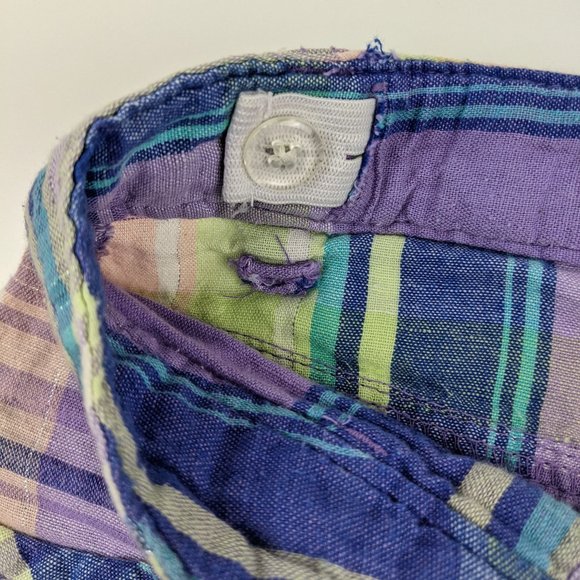 Old Navy Girls Purple Plaid Linen Shorts Size 10 - Picture 5 of 10